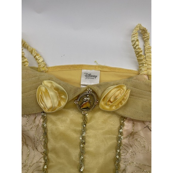 Disney Store Belle Size 10 Big Girls DELUXE Rose Ball Gown Dress Beauty & Beast - Picture 8 of 8
